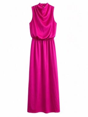 Amazon Fuchsia Sleeveless Cowl Neck Maxi Dress